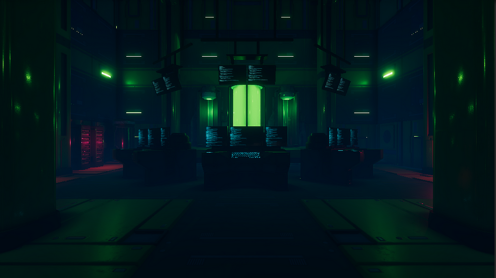 Final scene render of the SciFi room.