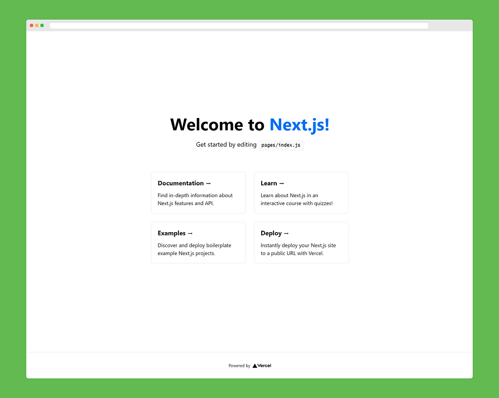 Next.js start localhost:8000