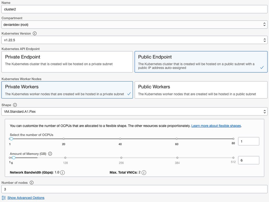 Quick create cluster