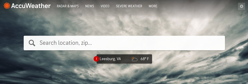 AccuWeather query page