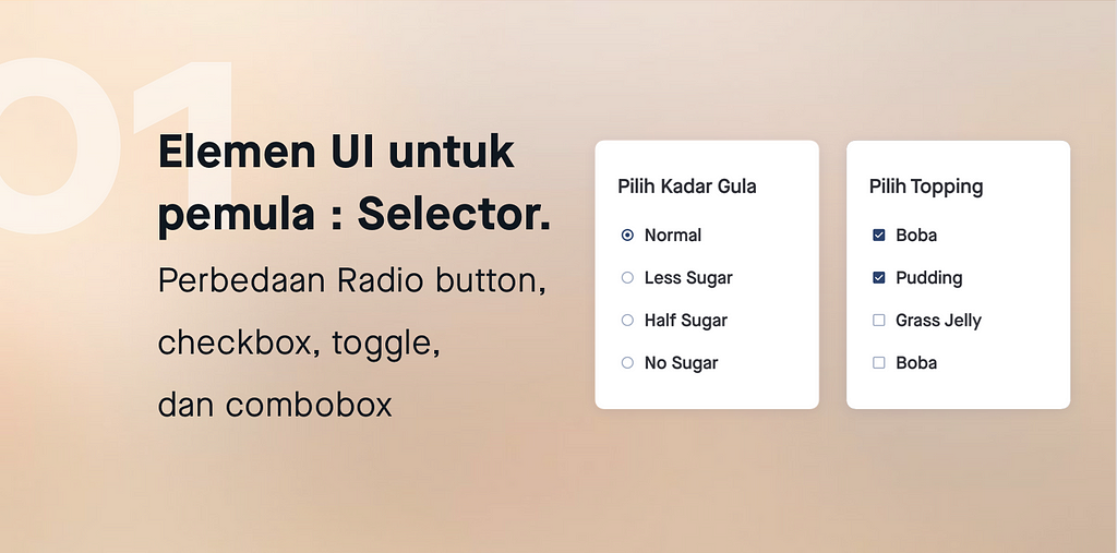 Elemen UI untuk pemula : Selector.