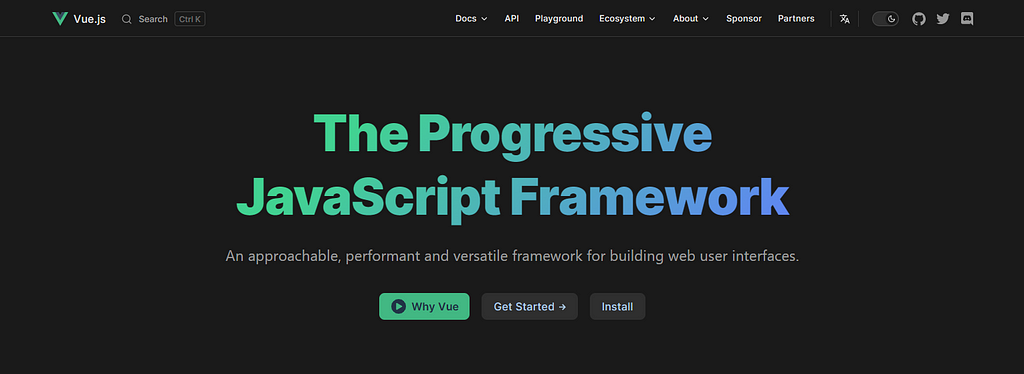 Vue.js is a progressive framework for building user interfaces, designed to be easy to use and highly flexible.