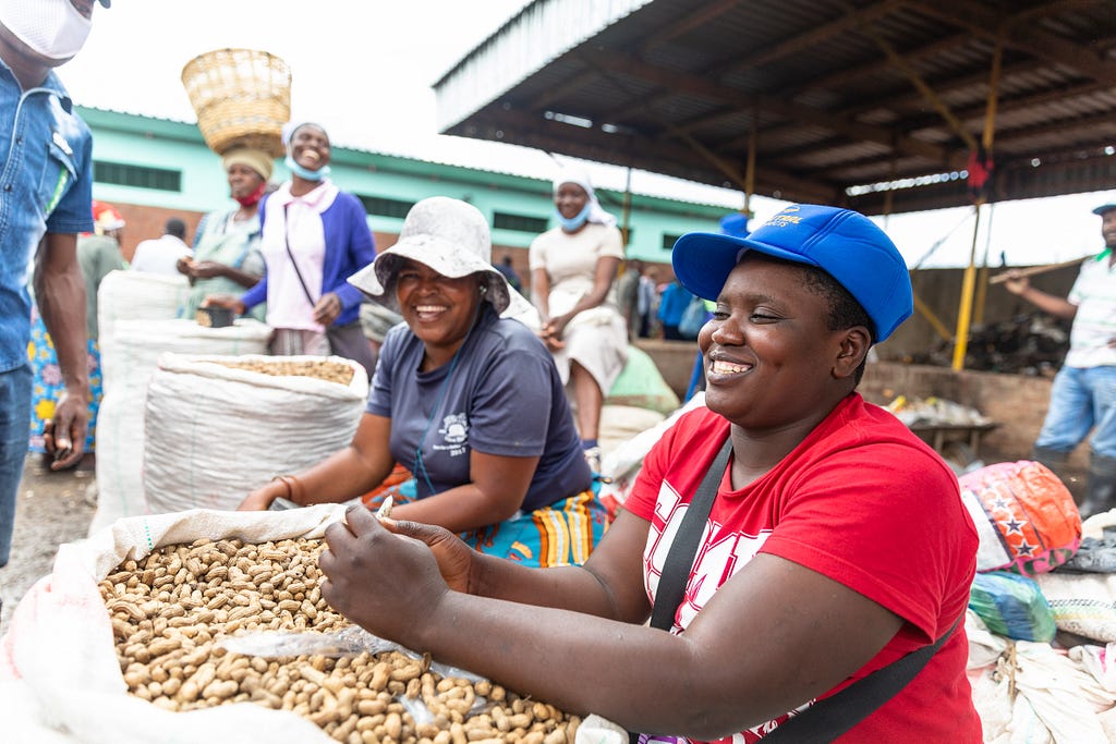 Vendor selling peanuts at Mbare Musika market in Harare