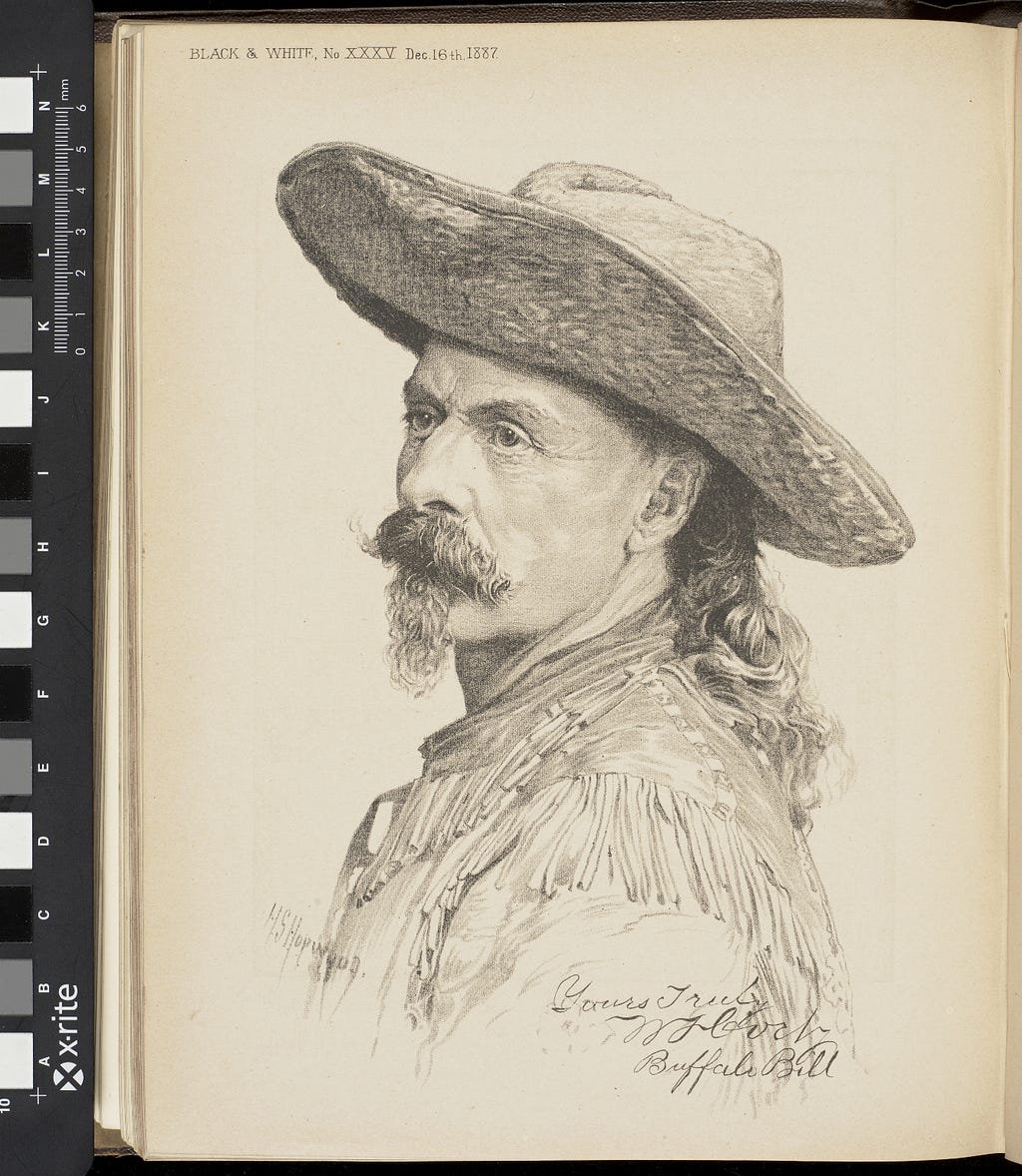 Pencil sketch of Buffalo Bill (William Frederick Cody)