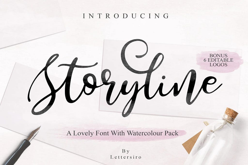 Storyline Font & Watercolour Pack