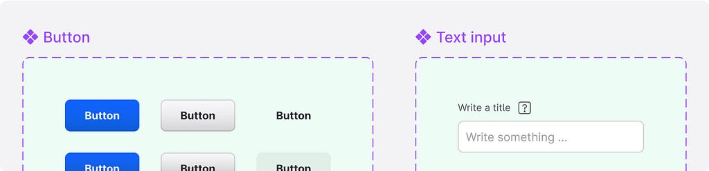 Preview of the Component set with setup asset color