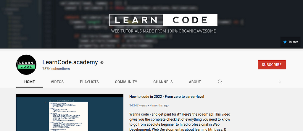 learncode.academy youtube channel