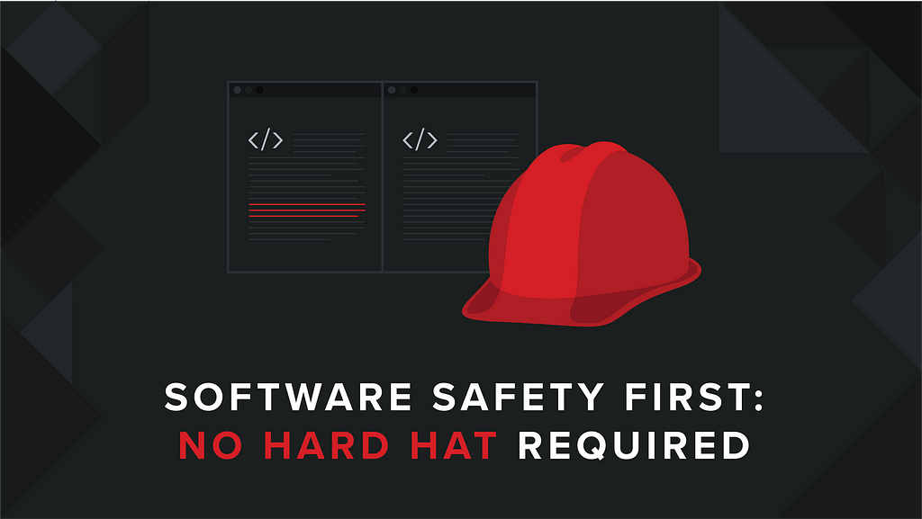 Image: Depiction of software and a hard hat