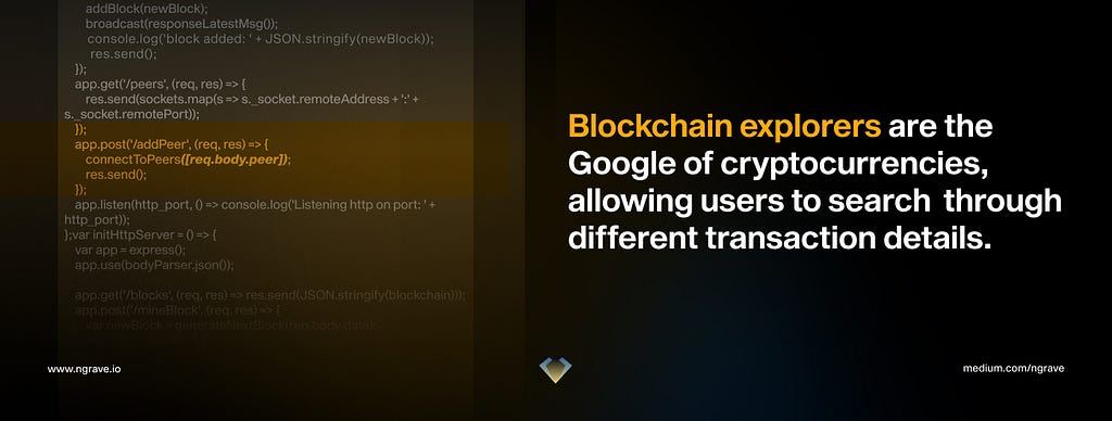 Blockchain explorers are the Google of cryptocurrencies, allowing users to search through different transaction details.