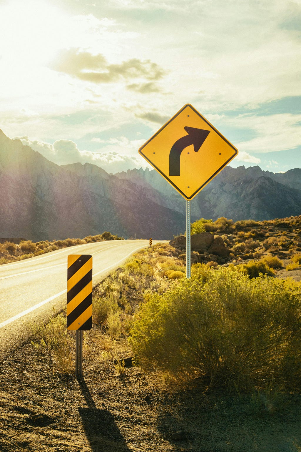 Weathered road sign