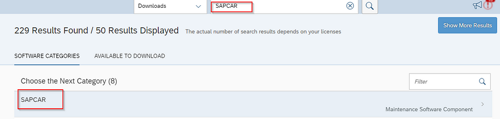 search for ‘SAPCAR’ , select it and add to download basket
