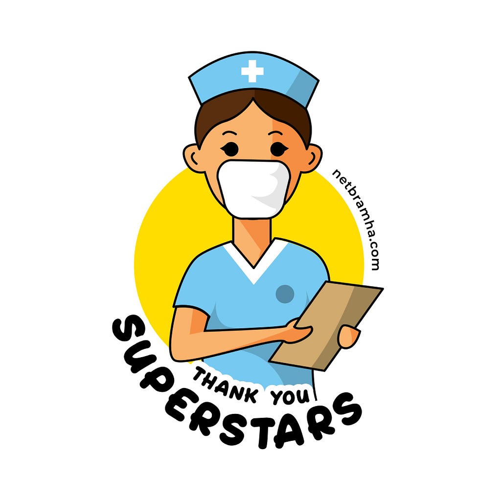 Covid superheros whatsapp sticker nurse by NetBramha Studios