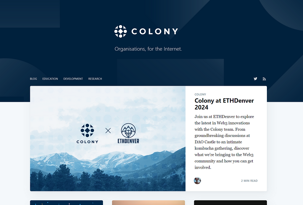 Colony blog screenshot