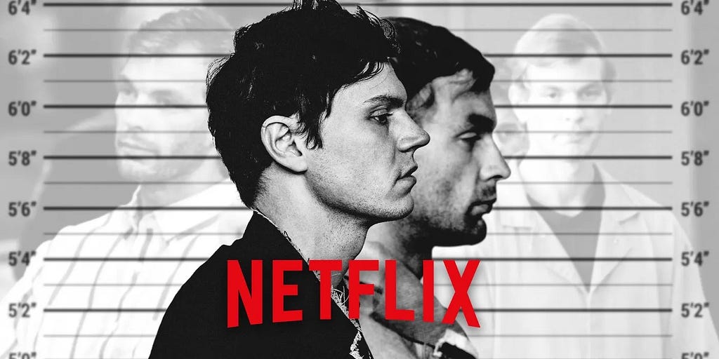 Evan Peters and Jeffrey Dahmer as a preview for the Netflix show, Monster: The Jeffrey Dahmer Story