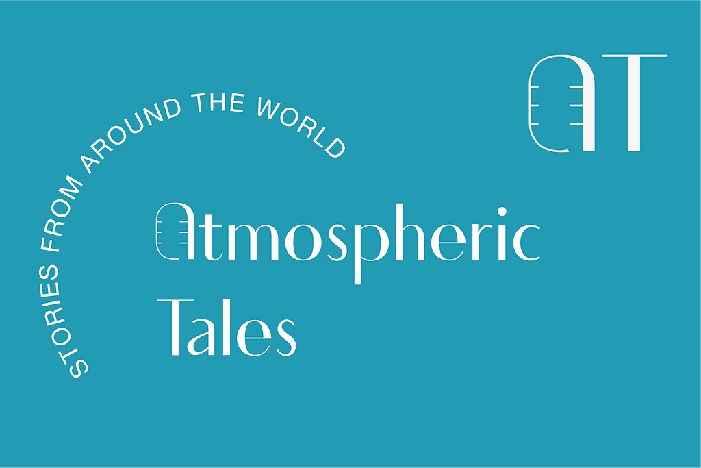 The Atmospheric Tales logo designed in two ways: a monogram & a wordmark.
