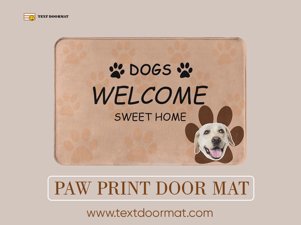 paw print door mat