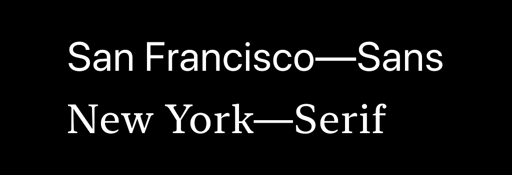 Visually showcasing the difference between Serif and Sans typefaces.