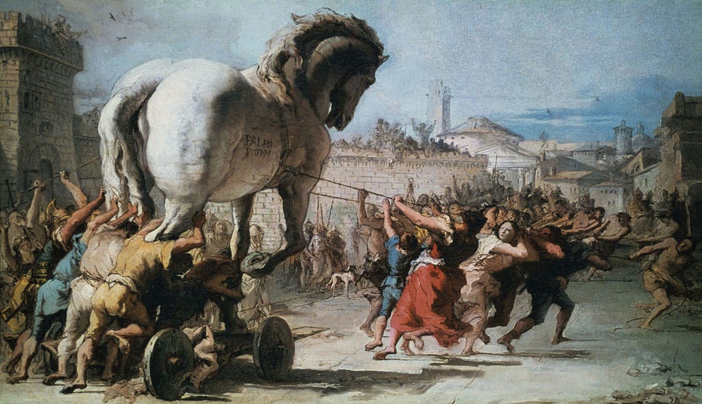 Painting of the Trojan horse