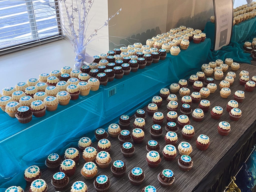 Rubrik logo cupcakes during a happy hour in the office