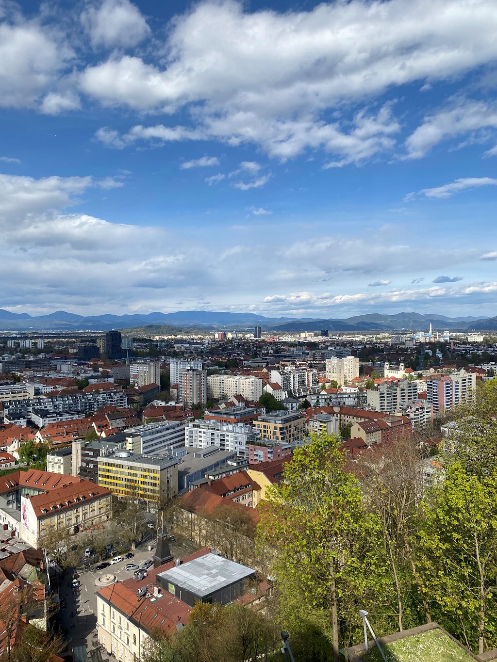 Panoramic view of Ljubljana from the castle taken by the author