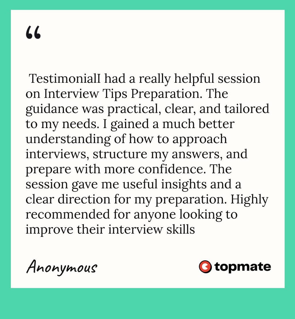 Another Awesome Topmate Feedback