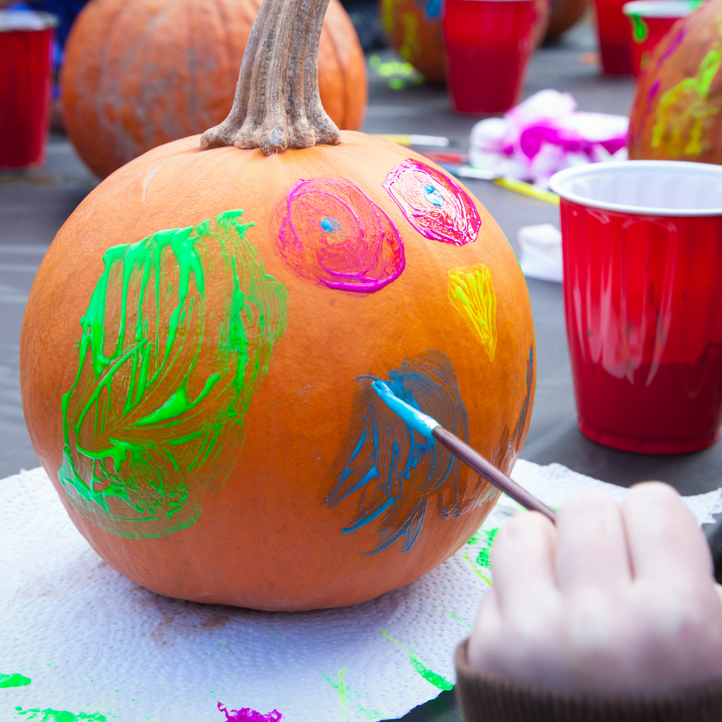 Painting Pumpkins for the article Fall Expressions: Using Art to Connect with Your Child’s Feelings