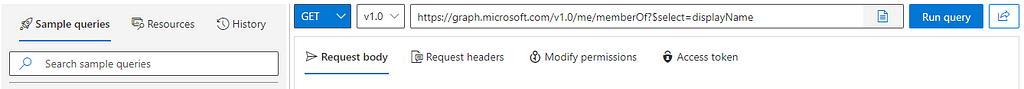 Microsoft Graph security group endpoint returning the display name only