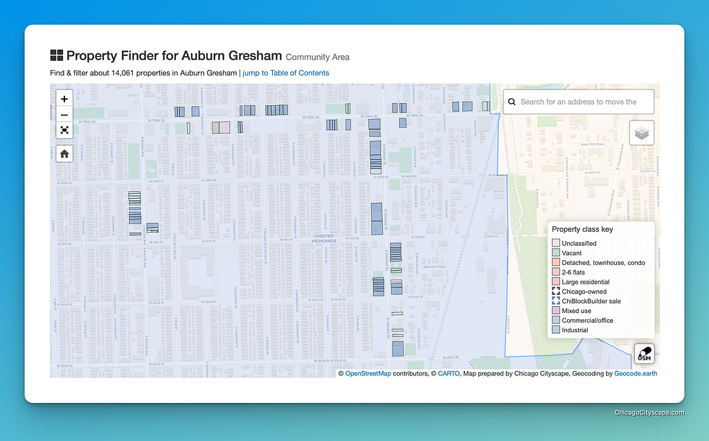 screenshot of Property Finder for Auburn Gresham