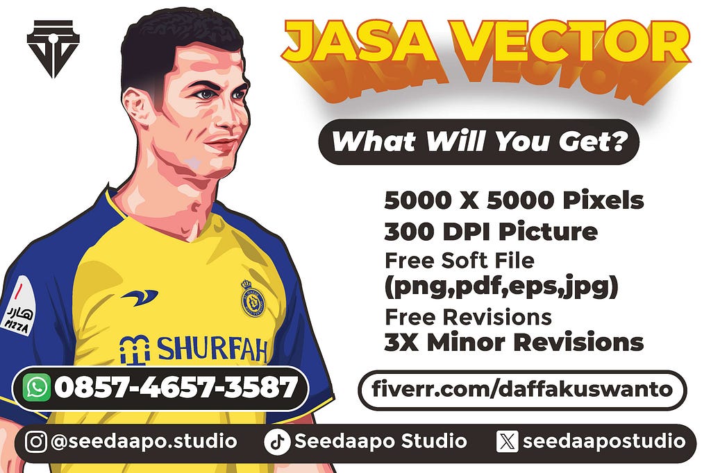 Jasa Vector Art Portrait Design, Hub 085–746–573–587