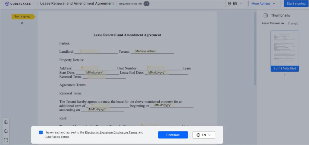 Disclosure terms