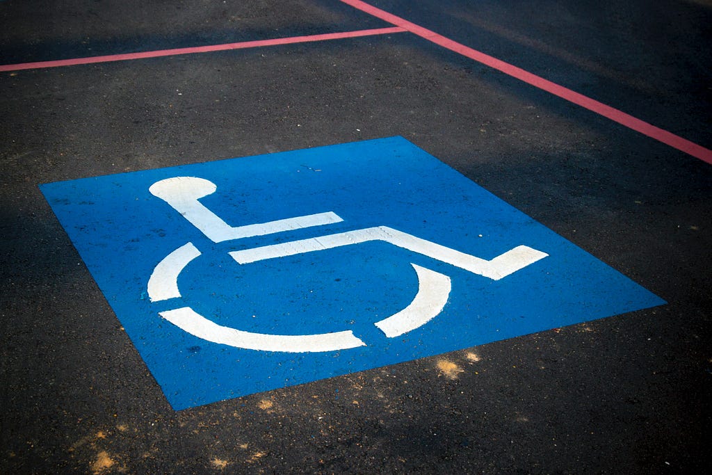 Reserved disabled parking spot