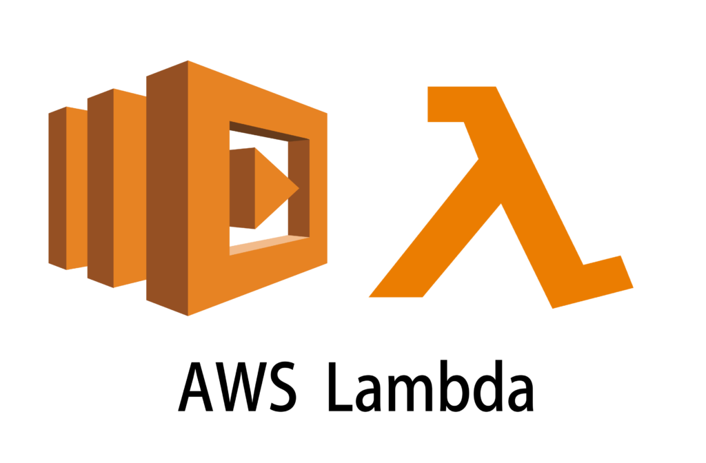 Graphic showing the words AWS Lambda and two of the AWS icons for Lambda