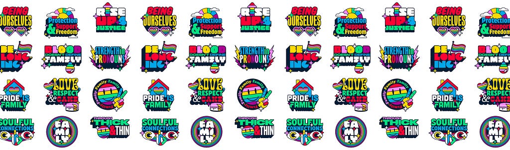 Pride family illustrated sticker pack as pattern for header image by weareinhouse.com
