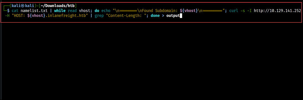 Figure 05 — shows identifying subdomains with Curl. r3d-buck3t.com