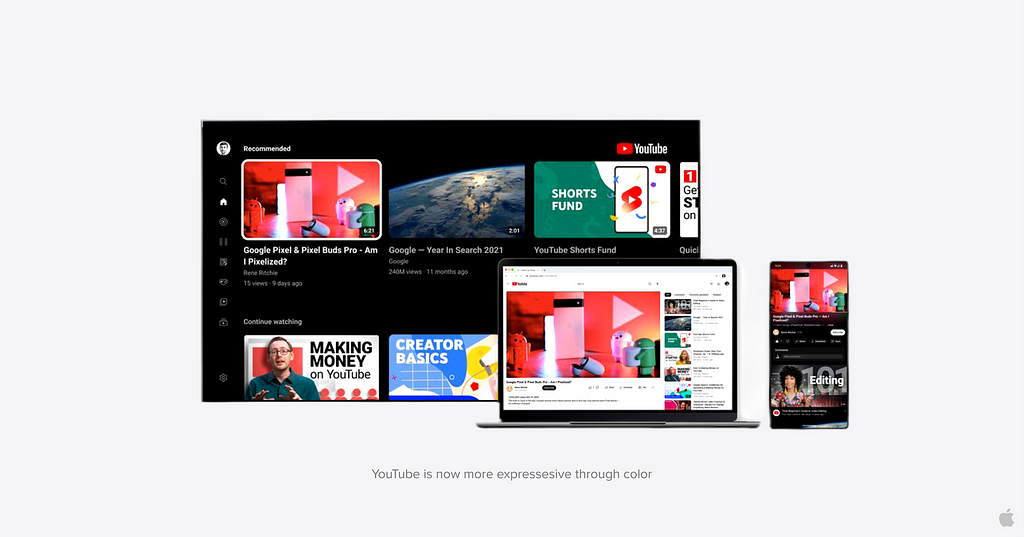 YouTube is now more expressesive through color