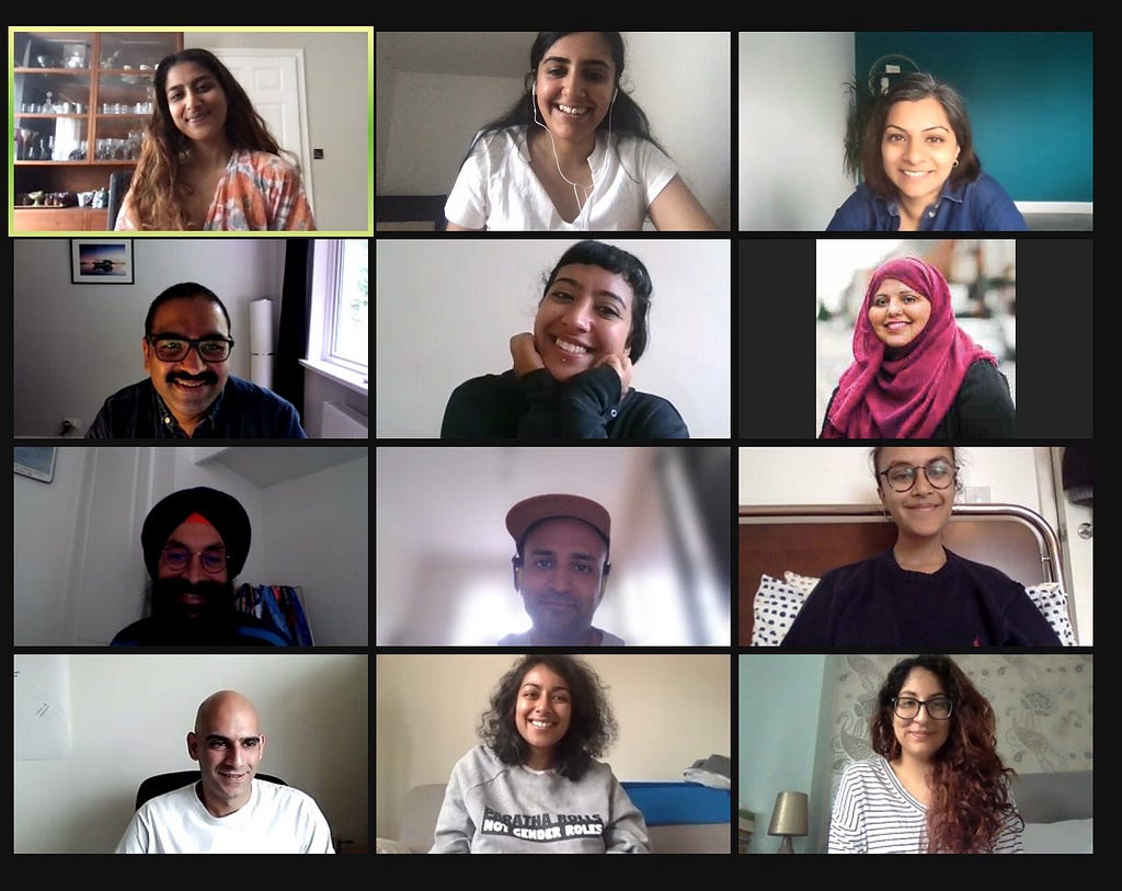 Screen shot of the desi mind students on zoom