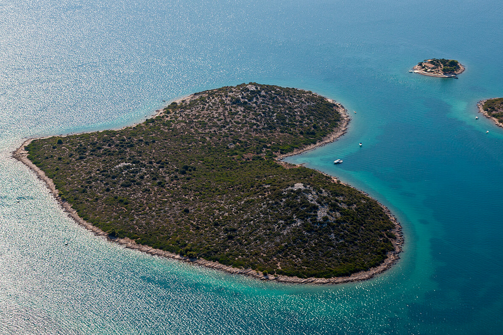 heart-shaped island available for bookings in Croatia