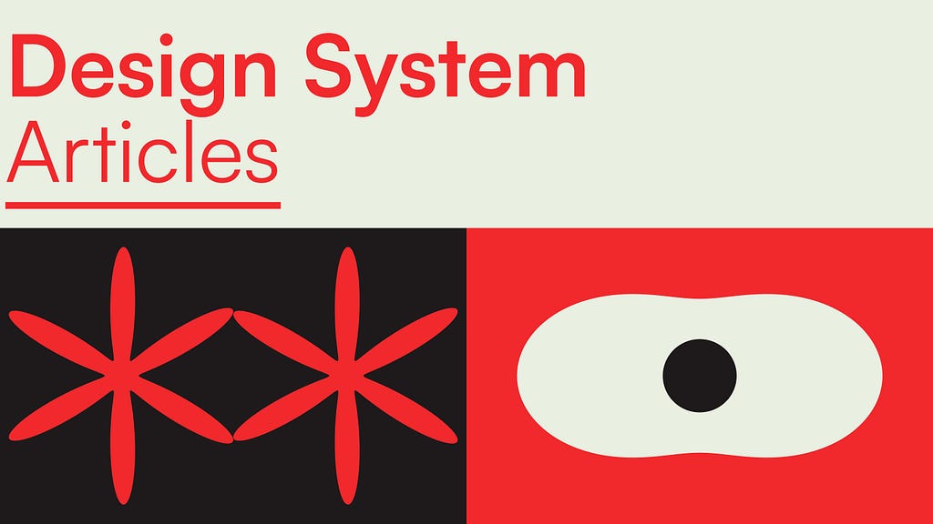 Image title: Design system articles; Supporting Shapes-two star shaped shapes and an oval shape with an eclipse