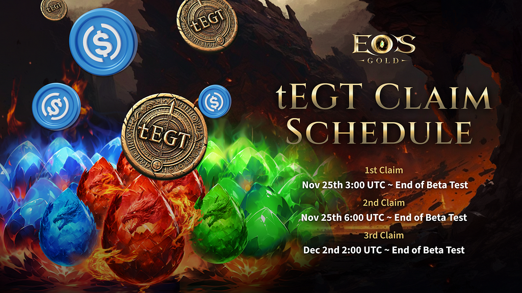 EOS Gold Beta Test: tEGT Claim Schedule & Details