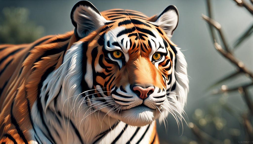 Tiger face on