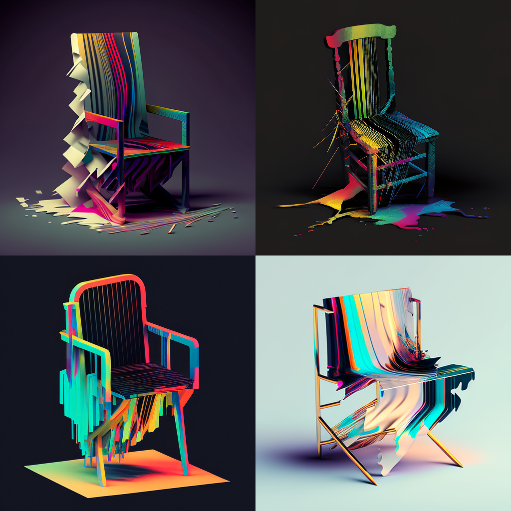 chairs, glitch