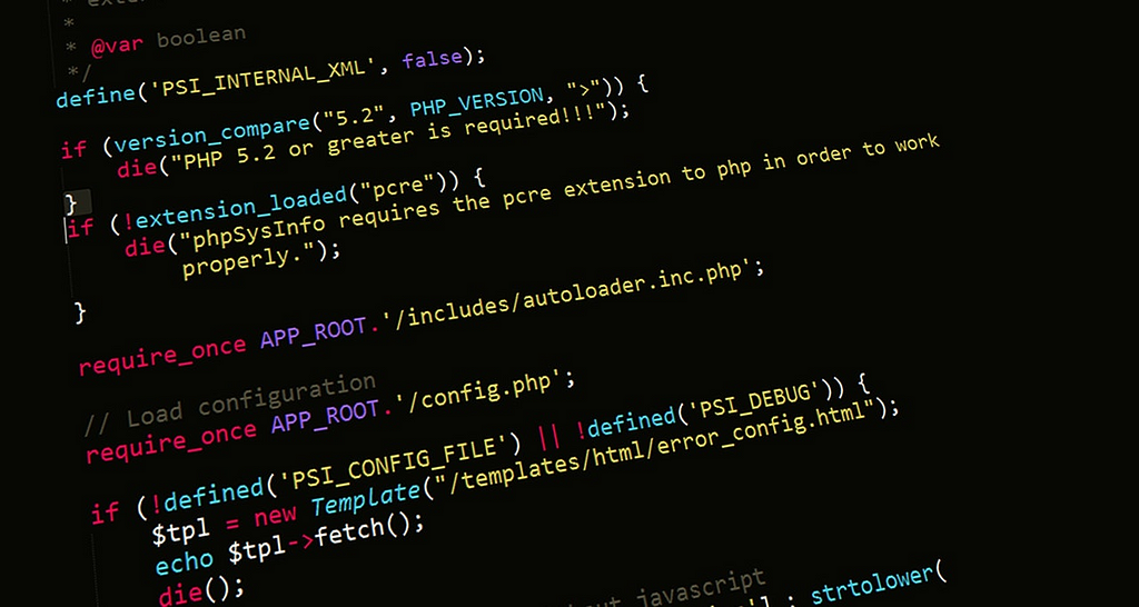 Screenshot of random PHP code on a computer screen.