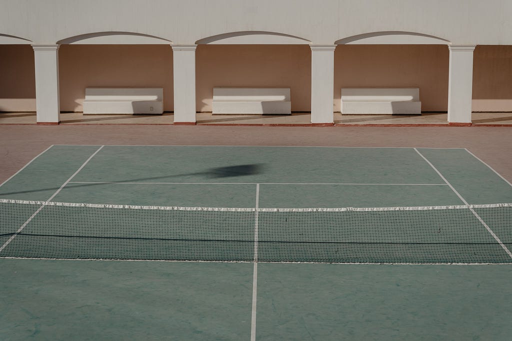 Empty tennis court