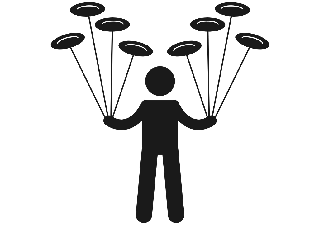 Graphic of a person spinning plates
