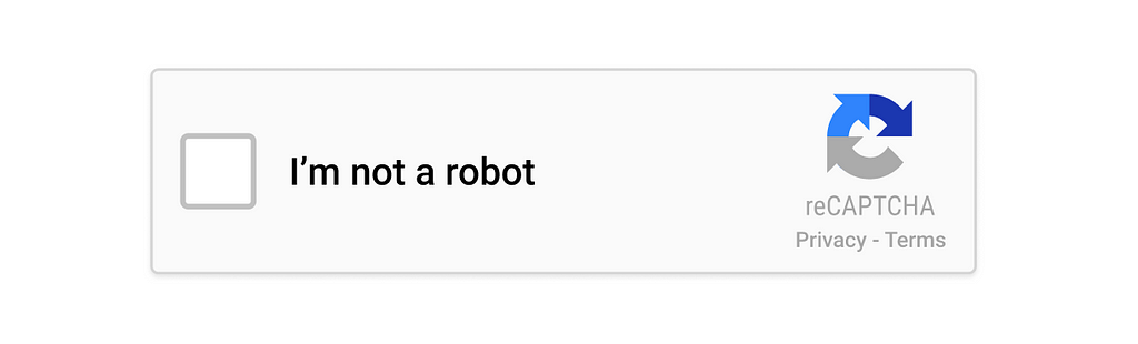A simple “I’m not a robot” check box.