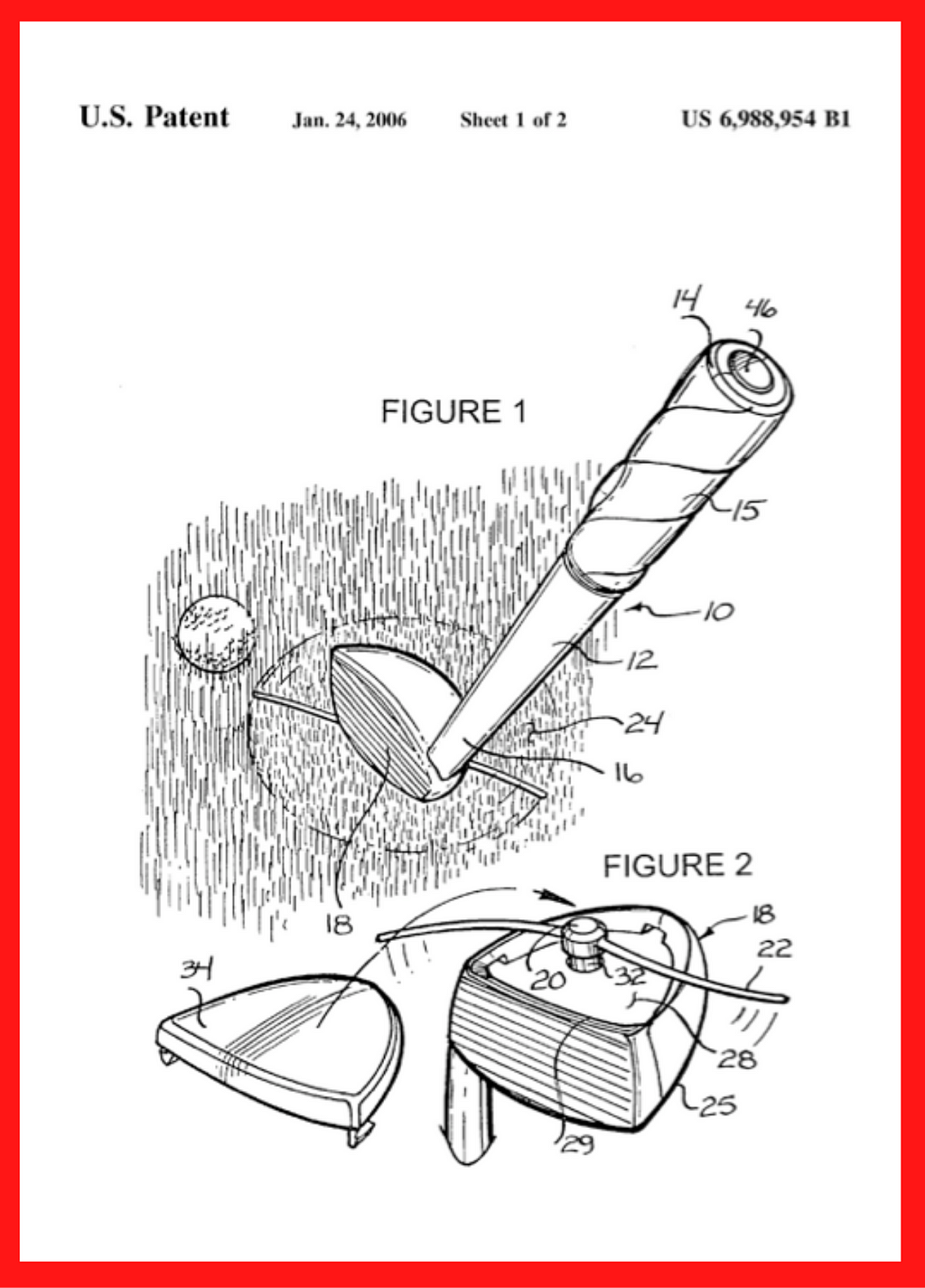 Patent for a weed-cutting golf club
