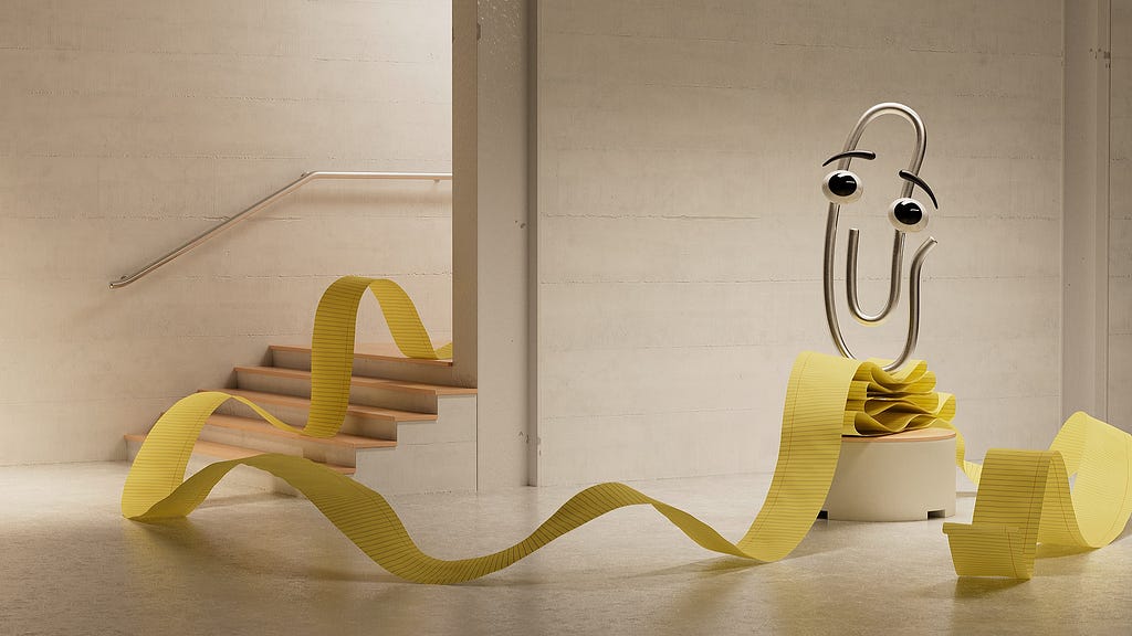 Modern depiction of Microsoft’s classic virtual assistant — Clippy