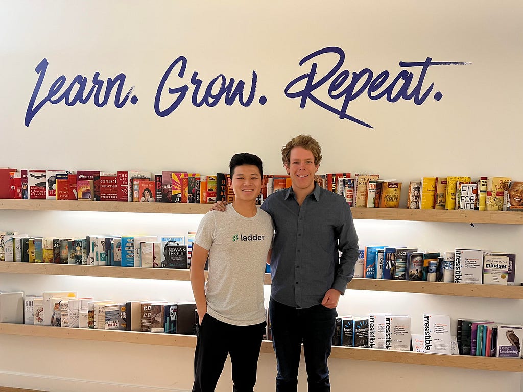 Nova CEO Andrew Tan and Handshake CEO Garrett Lord at the Handshake SF office