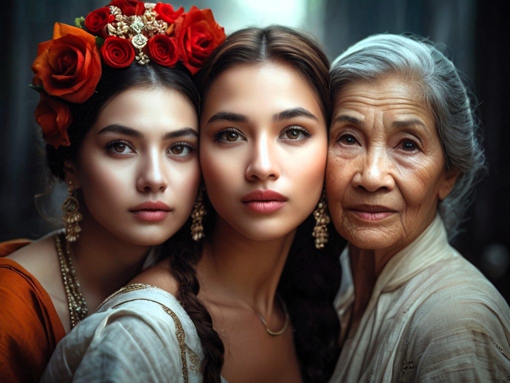 The mother, the maiden and the elder. The women of the sacred feminine.