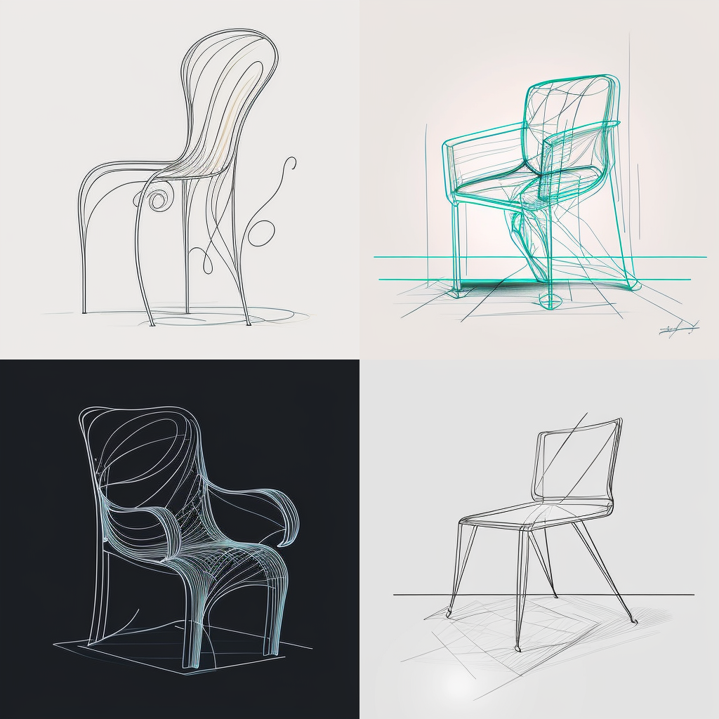 chairs, one-line illustration